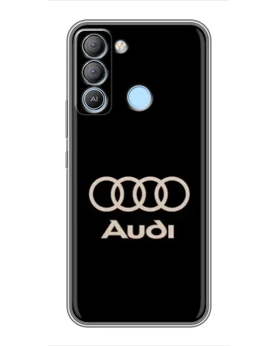Чехол для TECNO Pop 5 LTE с картинкой «Audi — золотой логотип»