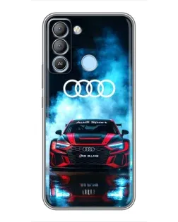 Чехол для TECNO Pop 5 LTE с картинкой «Audi Sport — неон»
