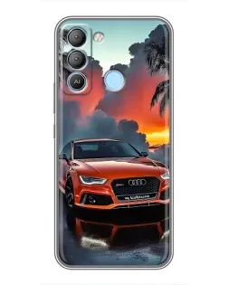 Чехол для TECNO Pop 5 LTE с картинкой «Audi — закат»