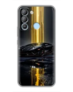 Чехол для TECNO Pop 5 LTE с картинкой «Ночной Lamborghini драйв»