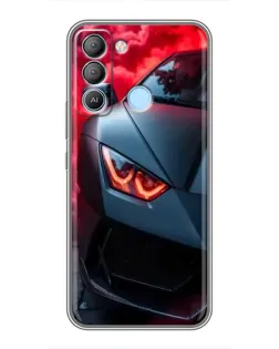 Чехол для TECNO Pop 5 LTE с картинкой «Lamborghini красное сияние»