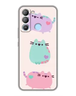 Чехол для TECNO Pop 5 LTE с картинкой «Pusheen трио»