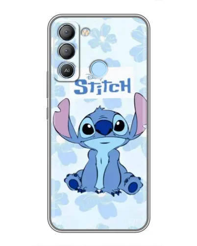 Чехол для TECNO Pop 5 LTE с картинкой «Stitch среди цветов»