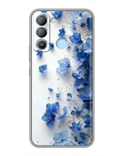 Чехол для TECNO Pop 5 LTE с картинкой «Голубой цветочный каскад» Чехол для TECNO Pop 5 LTE с картинкой «Голубой цветочный каскад»