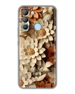 Чехол для TECNO Pop 5 LTE с картинкой «Бежевый флористический декор» Чехол для TECNO Pop 5 LTE с картинкой «Бежевый флористический декор»