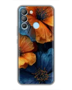 Чехол для TECNO Pop 5 LTE с картинкой «Яркая сине-оранжевая флора» Чехол для TECNO Pop 5 LTE с картинкой «Яркая сине-оранжевая флора»