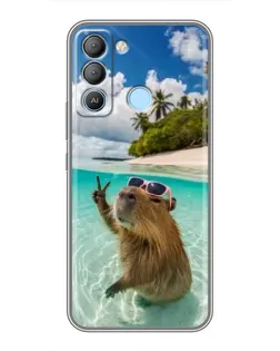 Чехол для TECNO Pop 5 LTE с картинкой «Капибара на море» Чехол для TECNO Pop 5 LTE с картинкой «Капибара на море»
