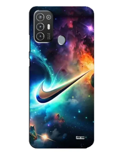 Чехол для TECNO Pop 6 Pro (BE8) с картинкой «Космический Nike Swoosh»