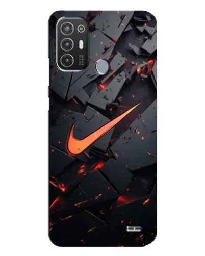 Чехол для TECNO Pop 6 Pro (BE8) с картинкой «Nike — эффект разломов»