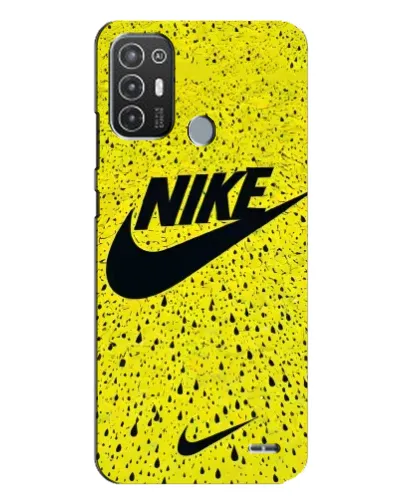 Чехол для TECNO Pop 6 Pro (BE8) с картинкой «Желтый текстурный Nike»