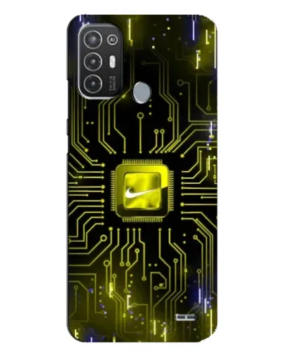 Чехол для TECNO Pop 6 Pro (BE8) с картинкой «Nike — золотая искра»