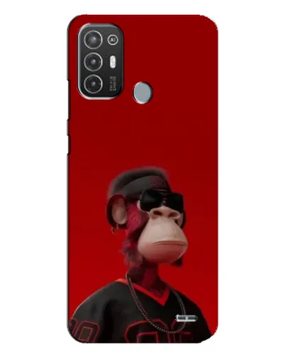 Чехол для TECNO Pop 6 Pro (BE8) с картинкой «Bored Ape в красном»
