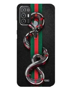 Чехол для TECNO Pop 6 Pro (BE8) с картинкой «Gucci — змея на полосе»