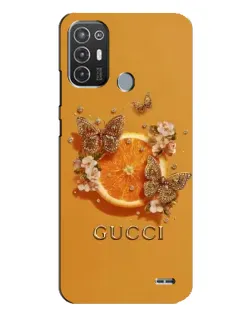 Чехол для TECNO Pop 6 Pro (BE8) с картинкой «Gucci — золотые бабочки»