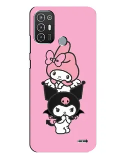 Чехол для TECNO Pop 6 Pro (BE8) с картинкой «My Melody и Kuromi»