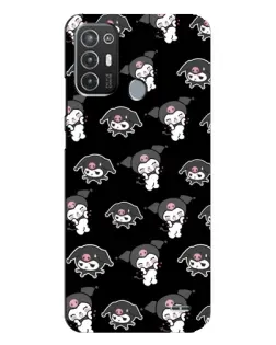 Чехол для TECNO Pop 6 Pro (BE8) с картинкой «Черный паттерн Kuromi»