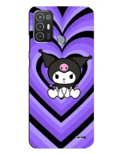 Чехол для TECNO Pop 6 Pro (BE8) с картинкой «Kuromi и фиолетовые сердца»