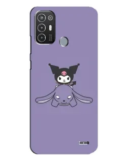 Чехол для TECNO Pop 6 Pro (BE8) с картинкой «Kuromi на лиловом фоне»