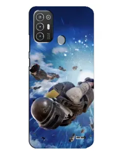 Чехол для TECNO Pop 6 Pro (BE8) с картинкой «Десант PUBG — прыжок»