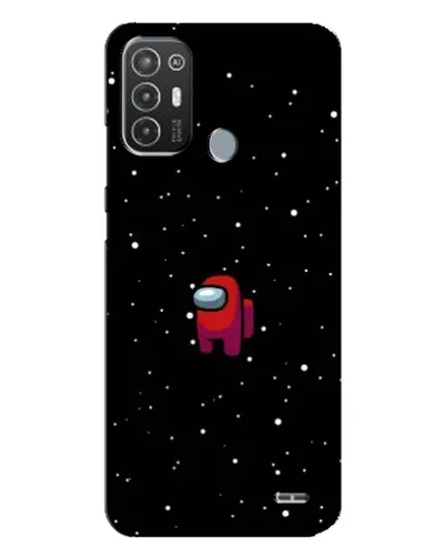 Чехол для TECNO Pop 6 Pro (BE8) с картинкой «Красный Among Us»