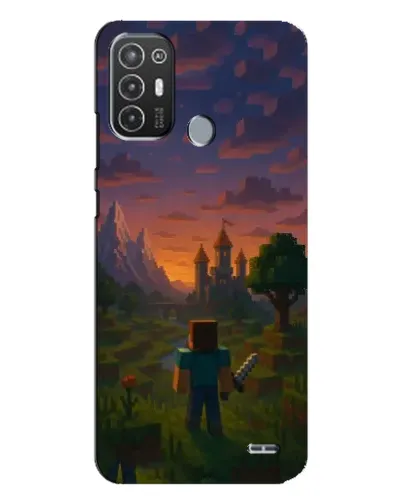 Чехол для TECNO Pop 6 Pro (BE8) с картинкой «Стив у башни» Чехол для TECNO Pop 6 Pro (BE8) с картинкой «Стив у башни»