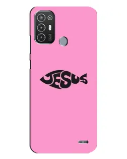 Чехол для TECNO Pop 6 Pro (BE8) с картинкой «Розовый символ  Jesus»