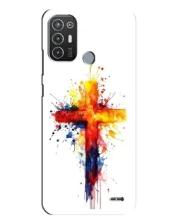 Чехол для TECNO Pop 6 Pro (BE8) с картинкой «Акварельный крест»