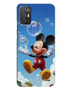 Чехол для TECNO Pop 6 Pro (BE8) с картинкой «Mickey и мыльные пузыри»