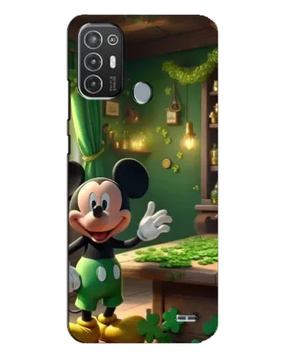 Чехол для TECNO Pop 6 Pro (BE8) с картинкой «Микки в мастерской»