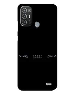 Чехол для TECNO Pop 6 Pro (BE8) с картинкой «Audi — световой подпись»