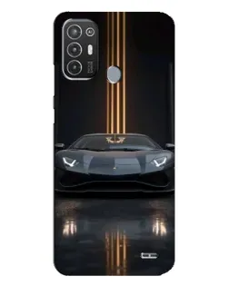 Чехол для TECNO Pop 6 Pro (BE8) с картинкой «Lamborghini золотые линии»