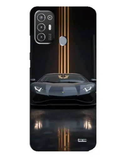Чехол для TECNO Pop 6 Pro (BE8) с картинкой «Lamborghini золотые линии»