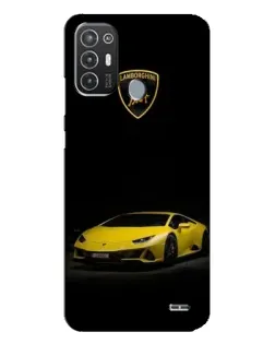 Чехол для TECNO Pop 6 Pro (BE8) с картинкой «Lamborghini желтый акцент»