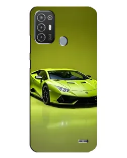 Чехол для TECNO Pop 6 Pro (BE8) с картинкой «Салатовый Lamborghini Huracan»