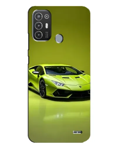 Чехол для TECNO Pop 6 Pro (BE8) с картинкой «Салатовый Lamborghini Huracan»