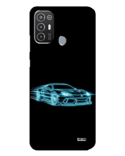 Чехол для TECNO Pop 6 Pro (BE8) с картинкой «Неоновый контур Lamborghini»