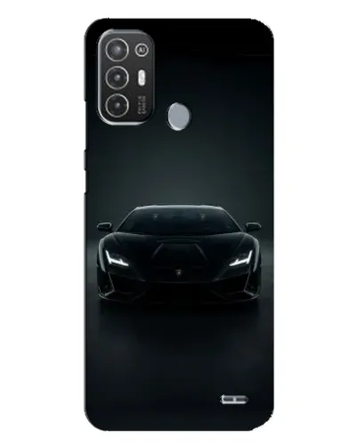 Чехол для TECNO Pop 6 Pro (BE8) с картинкой «Черный Lamborghini Aventador»