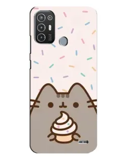 Чехол для TECNO Pop 6 Pro (BE8) с картинкой «Пушин с кексом»