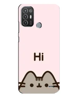 Чехол для TECNO Pop 6 Pro (BE8) с картинкой «Пушин говорит Hi»
