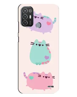 Чехол для TECNO Pop 6 Pro (BE8) с картинкой «Pusheen трио»
