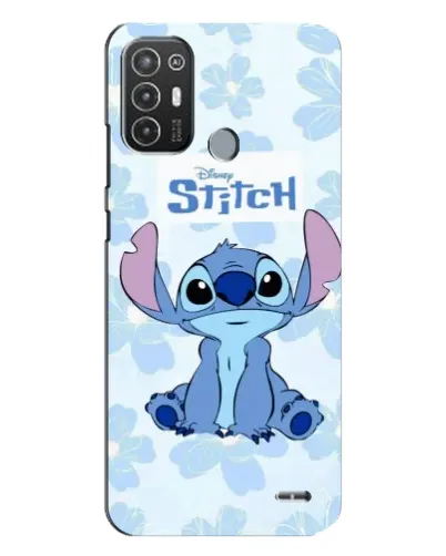 Чехол для TECNO Pop 6 Pro (BE8) с картинкой «Stitch среди цветов»