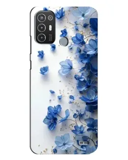 Чехол для TECNO Pop 6 Pro (BE8) с картинкой «Голубой цветочный каскад»