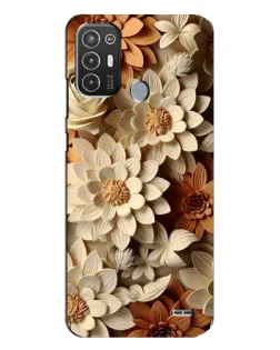 Чехол для TECNO Pop 6 Pro (BE8) с картинкой «Бежевый флористический декор»