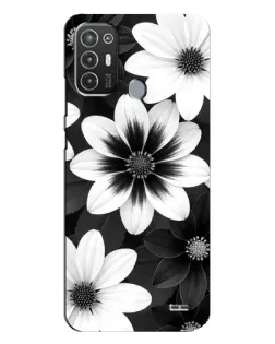 Чехол для TECNO Pop 6 Pro (BE8) с картинкой «Монохромные астры»