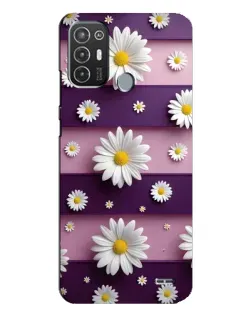 Чехол для TECNO Pop 6 Pro (BE8) с картинкой «Ромашки на фиолетовом»