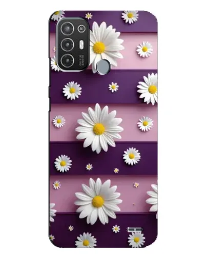 Чехол для TECNO Pop 6 Pro (BE8) с картинкой «Ромашки на фиолетовом»