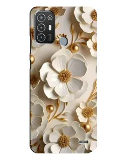 Чехол для TECNO Pop 6 Pro (BE8) с картинкой «Белие бумажние  цвети»