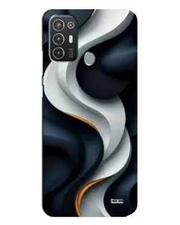 Чохол для TECNO Pop 6 Pro (BE8) з картинкою «Об'ємні чорно-білі стрічки»