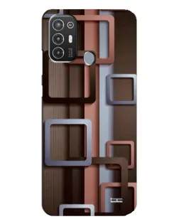 Чохол для TECNO Pop 6 Pro (BE8) з картинкою «Коричневі об'ємні квадрати»