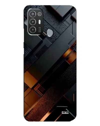 Чехол для TECNO Pop 6 Pro (BE8) с картинкой «Черные геометрические блоки»